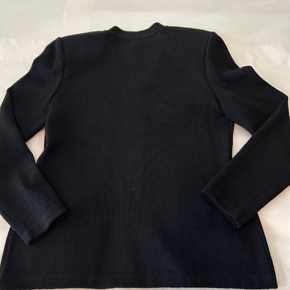 St John Basics Black Sweater Jacket Size 2 - Picture 4 of 6